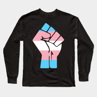 Black Lives Matter Fist LGBT Transgender Flag Long Sleeve T-Shirt